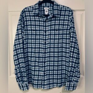 GAP Means Blue and White Plaid Casual Shirt, Small. 100% Cotton NWOT